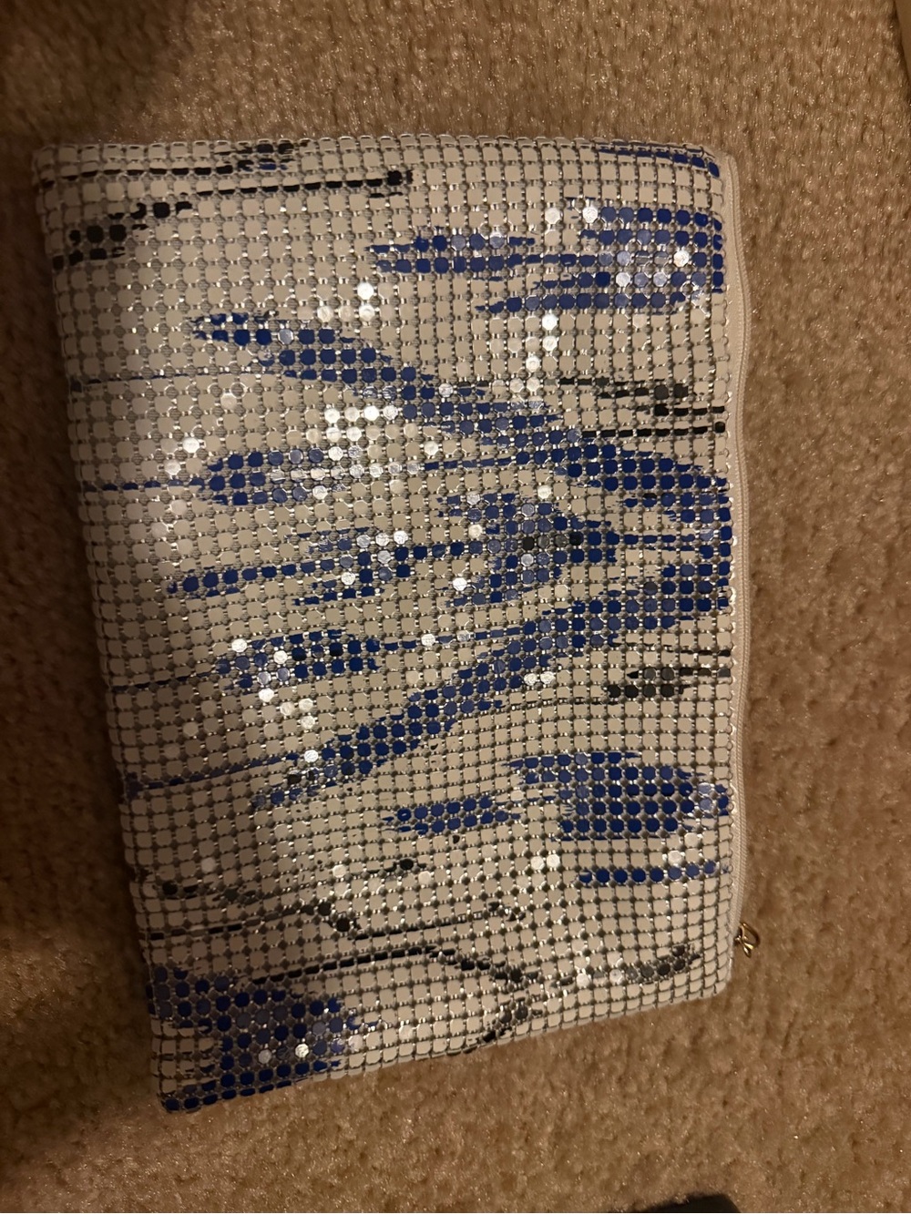 Sequined Blue & Silver Wristlet Clutch